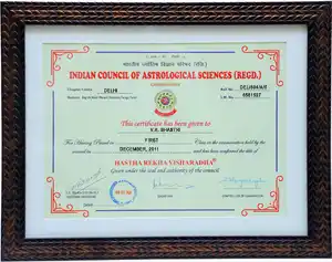 Astrology Degree Certificate Pandit Pandit VK Shastri Best Vedic Astrologer Vashikaran Specialist Kala Jadu Specialist in India Punjab